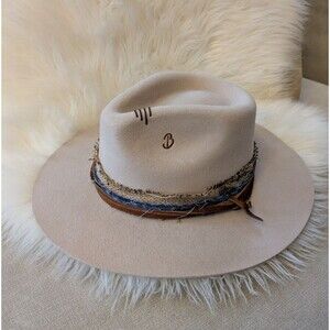 Brittoli Beige Tan Bullhide Leather Hat Montecarlo Hat Co L Large